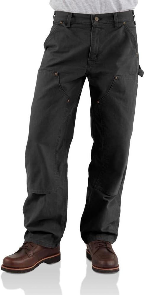 Carhartt Men's Loose Fit Washed Duck Double-Front Utility Work Pant (31W x 34L, Black)