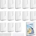 Blulu 20 Pack 4 x 6 Inches Acrylic Brochure Holder Wall Mount, Clear Flyer Holder Rack, Plastic Pamphlet Stand with Nails for Magazine, Booklet, Card, Bookmark Display, Home Office Church Supplies