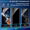 [2+2 Pack] Galaxy S22 Ultra Privacy Screen Protector, 9H Tempered Glass, Ultrasonic Fingerprint Support, 3D Curved, HD Clear Anti-Spy Film for Samsung S22 Ultra 5G Glass Screen Protector