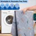 Sunheir Washable Pee Pads for Small Pet 5-Pack, Reusable Pet Training Pads Absorbent & Leak-Free, Waterproof Pee Pads for Dog Cat Rabbit Guinea Pig Hamster, Whelping Pad (Leaves - Light Grey, 12x12)