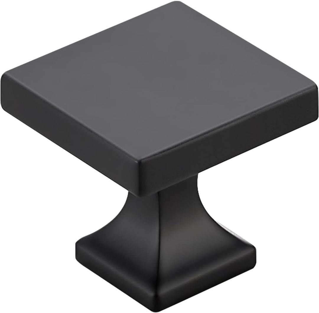 Cabinet Knobs Matte Black Square Knobs for Cabinets and Drawers Cabinet Hardware Kitchen Cabinet Knobs 25 Pack