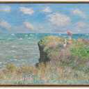 KISSFOX Monet Wall Art Cliff Walk Impressionist Canvas Print Nature Wilderness Painting Gallery Artwork Aesthetic Pictures Decor Living Room Bathroom Office Bedroom (24x36 in)