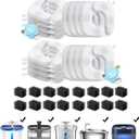 Veken Cat Water Fountain Filters, 16 Pack Replacement Filters & 16 Pack Replacement Pre-Filter Sponges Set for 50oz, 84oz, 95oz Automatic Pet Fountain Dog Water Dispenser