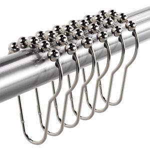 Titanker Shower Curtain Hooks Rings, Rust-Resistant Metal Shower Curtain Hooks for Bathroom Shower Rods Shower Hooks Shower Rings for Curtain - Set of 12, Nickel