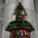Musical Snow Globe Christmas Table Decor with Santa Tree Scene Indoor Christmas Ornaments Decorations for Home Fireplace Mantle (Trees and Santa)