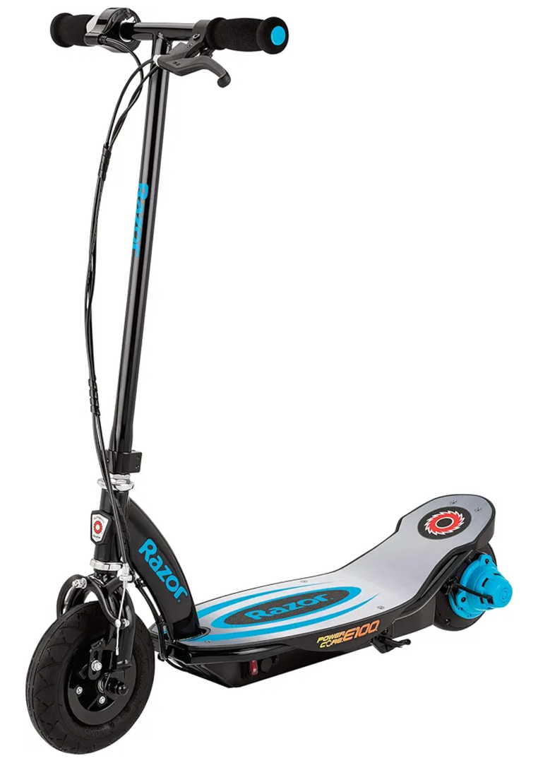 Razor Power Core E100 Electric Scooter for Kids Ages 8+ - 100w Hub Motor, 8" Pneumatic Tire, Up to 11 mph and 60 min Ride Time, for Riders up to 120 lbs