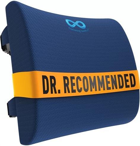Everlasting Comfort Lumbar Support Pillow for Office Chair - Memory Foam Back Cushion for Car Seat - Promotes Better Posture, Back Pain Relief - Ideal Gaming and Desk Chairs Work and Home Essentials