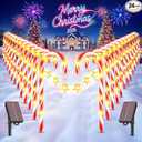 WdtPro 24Pack Upgraded Solar Christmas Candy Cane Lights, Solar Pathway Lights Waterproof, Christmas Decorations Outdoor with 10 Modes and Bright 144 LED for Yard Garden Lawn Patio Party Decor