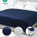 Kivik Weighted Blanket 15 lbs for Adults, Minky Dot Heavy Blankets, Microfiber Reversible Weighted Throw Blankets for All Seasons, Machine Washable,60"x80" Queen Size, Navy Blue