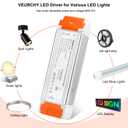 60W Dimmable LED Driver 12V DC Triac Constant Transformer, 120V AC to 12 Volt DC Lighting Low Voltage Power Supply, LED Light Transformer for Kitchens, Cabinets, Bedrooms 2 Pack