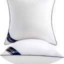 Siluvia 18"x18" Pillow Inserts Set of 2 Decorative Square Throw 18" Pillows with 100% Cotton Cover for Sofa, Couch, and Bed - White