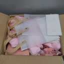 OINETRK 109pcs Baby Shower Prizes for Winners Gifts Baby Shower Favors including Headband Hair Brush Compact Mirror Bath Sponges Powder Puff Hair Tie Claw Makeup Brushes Gift Bag Bridal Shower (Pink)