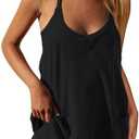 Nirovien Womens Tennis Dress Workout Mini Dress with Shorts Sleeveless Spaghetti Straps Golf Athletic Dresses,size M