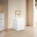 Cube Display Pedestal Stand for Bridal Shop, Square White Display Risers Columns, Party Event Decor Platform Base Showcase for Comic-Con Home Shop Boutiques (11.8*11.8*15.7in)