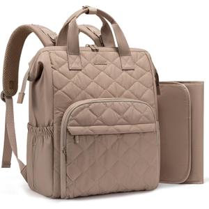 LOVEVOOK Diaper Bag Backpack, Large Baby Bag for Girl Boy with Changing Pad, Diaper Backpack for Mom Dad with Stroller Buckles, Khaki