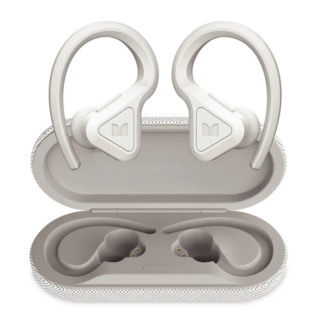 Monster DNA Fit Wireless Bluetooth Earbuds - Noise Cancelling Earbuds with Wireless Charging Case & Built-in Microphone, Water Resistant Bluetooth Headphones & Ear Buds (Regular, White)