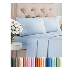 Queen Size 4 Piece Sheet Set - Comfy Breathable & Cooling Bed Sheets Set - Hotel Luxury Bedding for Women, Men, Kids, Teens, Boys & Girls - Deep Pockets, Ultra-Soft, Wrinkle Free - Oeko-Tex - Sky Blue