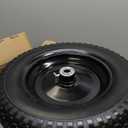 14.5 4.80/4.00-8 Flat-free Solid Tire and Wheel with 3/4 & 5/8 Bearing 3" -6" Centered Hub for Yard Cart Garden Wagon