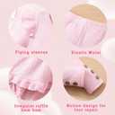 Kid Toddler Girl Clothes Solid Color Ruffle Sleeve Top Floral Pants 2PC Fall Winter Girls Outfits Clothing Set 2-6Y (Pink)