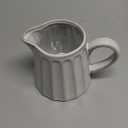 Ceramic Creamer Pitcher,Creamer Container with Handle, Small Milk Pitcher Cup for Coffee, Sauces, Salad, 10 OZ, Cream White