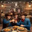 10X8ft Western Party Backdrop Rustic Wooden Cowboy Backdrop, Wild West Wooden House Farm Photography Background Western Theme Cowboy Birthday Party Decor Banner Photo Studio Props