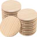 20 PCS Unfinished Round Wooden Plaque, 4 Inch Natural Wood Circle Base, Plaques for Crafts, DIY, Home Decoration