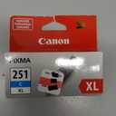 Canon CLI-251XL Genuine Cyan Ink Tank, Compatible with MG6320, IP7220 & MG5420, MX922, MG5520, MG6420, MG7120, iX6820, iP8720, MG7520, MG6620, and MG5620 Printers