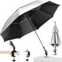 Upgrade Enlarge 68" Hvac Umbrella with Magnetic Base,Universal Clip Included,Reinforced Fiberglass,Wind-Resistnat, Better Than Foldable Ribs,Portable Magnetic Umbrella,For Hvac and Outdoor Activities,180Adjustable