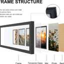 iRahmen 4x6 Collage Picture Frame with Tempered Glass - Wood Photo Frames Display Four Opening 4 x 6 Pictures with Mat, Home Decor Wall Mount, Black
