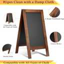 40x20 Reinforced A Frame Solid Wood Double-Sided Chalkboard Sandwich Board Sign, Chalkboard Easel Stand for Outdoor & Indoor Use, Standing Chalk Board Sign for Restaurant, Cafe, Wedding, Event