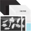 120 Pcs 6.5 x 9 Inch Magnetic Sheets for Dies Storage 0.6 mm Thickness Non-Adhesive Magnetic Sheets with Die Storage Bags, Die Cut Storage Essential Set (60 Pcs Sheets+60 Pcs Pockets+Label Stickers)