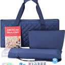 Jongyance American Mahjong Set with Dark Blue Carrying Bag, 166 White Tiles, 4 Racks withPushers, Mahjong Tiles Set for Beginners