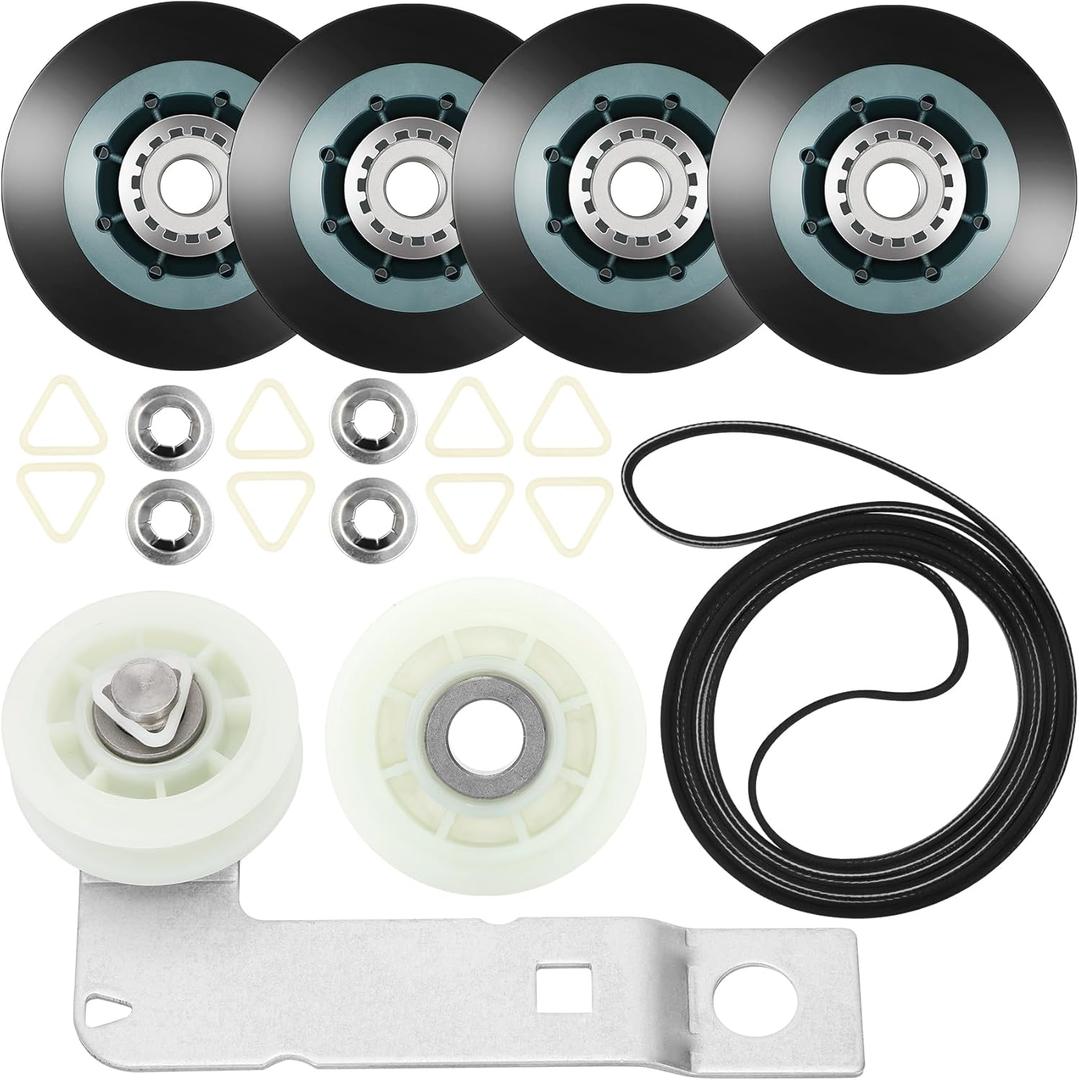 Upgraded 4392067RC Dryer Repair Kit, 4392067 Dryer Maintenance Kit with WPW10314173 Drum Roller & 661570V Belt & 279640 Idler Pulley&279640 dryer idler Suitable for maytag kenmore whirlpool Dryers