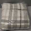 EVERGRACE Plaid Chenille Throw Blanket for Couch, Super Soft Cozy Decorative Farmhouse Plaid Throw with Tassels, Lightweight Chenille Knit Throw for Bed Sofa Gift Home Decor, Beige 50x60 (Plaid Beige & White)