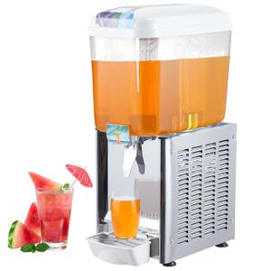 Commercial Beverage Dispenser, KOKEBREN 1 Tanks 4.75 Gallon 18L Commercial Juice Dispenser, 18 Liter Per Tank, 180W Stainless Steel Food Grade Ice Tea Drink Dispenser with Thermostat Controlle
