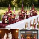 2pcs 19inch Burgundy Wine Red Free Standing Flowers Ball Bouquet Artificial Rose Arrangements Balls for Wedding Centerpieces Tables Chair Aisle Runner Flowers Decorations