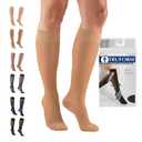 Truform Sheer Compression Stockings, 8-15 mmHg, Women's Knee High Length, 20 Denier, Beige, Large