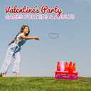 Valentine Bottle Ring Toss Game for Kids Party Activity, Indoor/Outdoor Backyard Yard Carnival Game, Classroom Valentine's Party Games for Kids and Adults Party Supplies by 4E's Novelty, Red, Pink