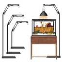 BOURDSERK Reptile Lamp Stand, Adjustable 15.7 to 74.3 in Heat Lamp Metal Bracket Floor Light Holder for Lizards Bearded Dragons Chicks Terrarium Tank