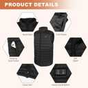 MRAWARM Heated Vest, Lightweight Electric Heated Vest for Men Women wiht 6 Heating Zone and 3 Temperature (Large, Black-us)