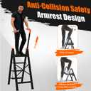 4 Step Ladder with Single-Handrail,Lightweight Aluminum 4 Step Ladder,600lbs Max Load Heavy Duty Step Stool for Kitchen,Home,Office Orange, 4 steps