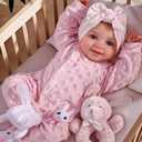 BABESIDE Drink and Wet Reborn Baby Dolls Girl  17 Inch Lifelike Handmade Soft Vinyl Baby Doll, Can Drink & Pee, Real Life Baby Doll with Accessories, Gift for Girls Age 3+ Pretend Play & Collection (White)