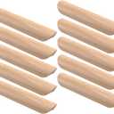 Semetall 10pcs Wooden Pull Handles,Solid Wood Drawer Handles for Kitchen Cabinet Dresser Door, 128mm/5.04" Hole Distance