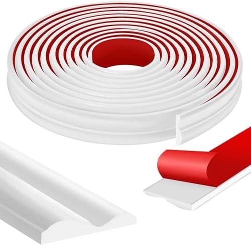 moonoom 20 Ft x 1.6'' Wall Decoration Molding Trim, Self-Adhesive 3D Chair Rail Panel Molding, Flexible DIY Wall Trim for Walls Mirror Window Frame and Home Decoration
