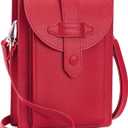 nuoku Small Crossbody Bags for Women with Elastic band Mini Cellphone Purse Designer Phone Bag with Sponge (Deep Red)