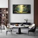 Large Green Forest Wall Art for Living Room Tree Pictures Sunshine Big Wall Decor Nature Landscape Canvas Print Oil Painting Home Framed Artwork Decoration Gifts for Bedroom Office 30"x60"