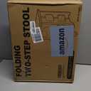 Amoise Folding 2-Step Stool, Non-Slip Portable Footstool 8'' & 17'' Dual Heights, Holds 300 lbs, Portable Footstool for Kitchen Home Toilet Bedroom Office Bathroom RV(Black)