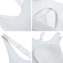 Racerback Sports Bras for Women High Support Adjustable Straps Molded Cup Workout Fitness Running Gym Bra (White, L)