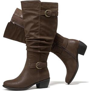 Luoika Women's Extra Wide Calf Knee High Boots, Wide Width Slouchy Knee-High Boots, Size: 6