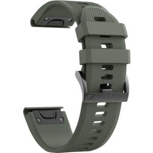 ANCOOL for Fenix 5/Fenix 6/Fenix 7 Band 22mm Silicone Watch Band for Fenix 8 Fenix E 47mm/Fenix 5 Plus/Fenix 6 Pro/Fenix 7 Pro/Forerunner 935(Army Green) (1 Pack)